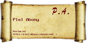 Plel Abony névjegykártya